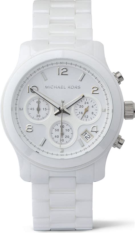 white ceramic michael kors watch